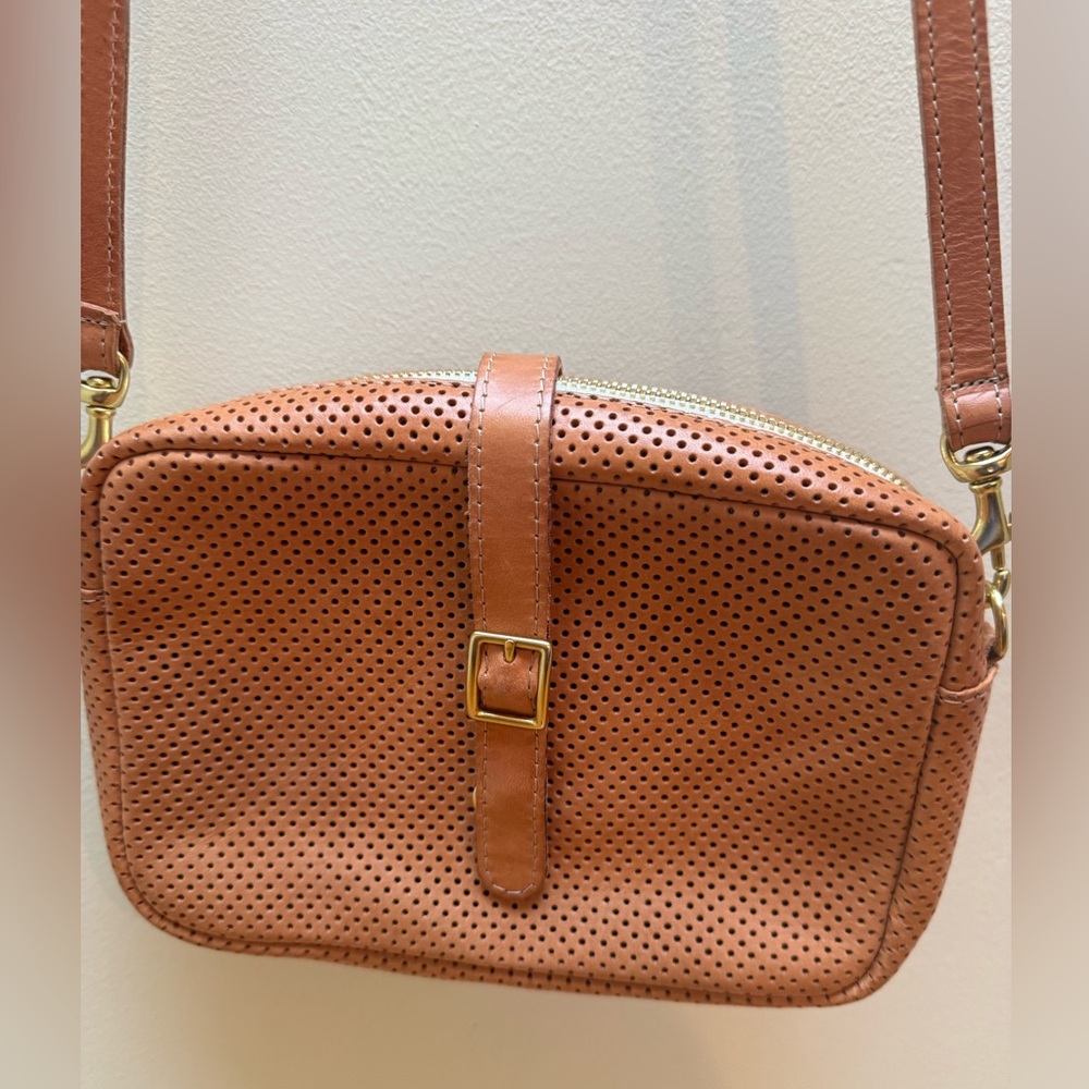 ❌SOLD❌ Clare V. Mini Sac Crossbody Bag, Leather Perforated Tan Color